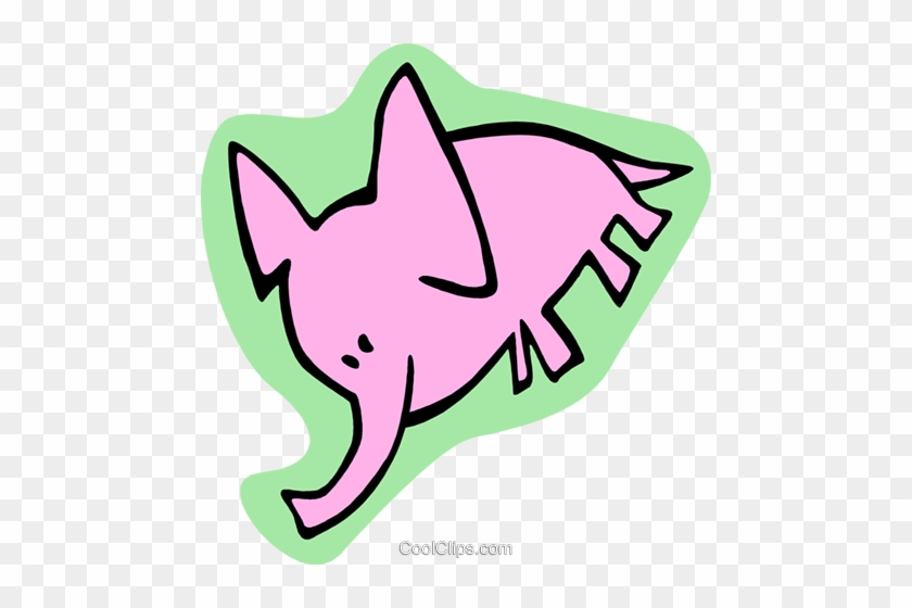 Pink Elephant Royalty Free Vector Clip Art Illustration - Clip Art #1422546
