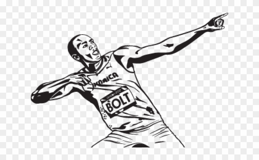 Usain Bolt Clipart Cartoon - Usain Bolt Drawing Easy #1422589