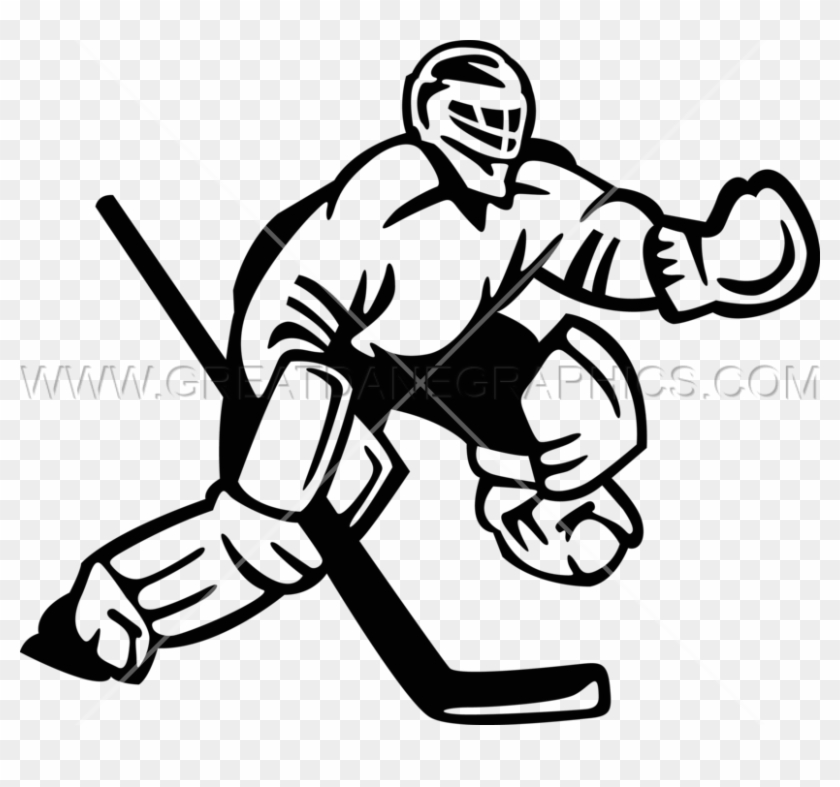 Jpg Library Download Hockey Goalie Clipart - Ice Hockey Goalie In Black And...