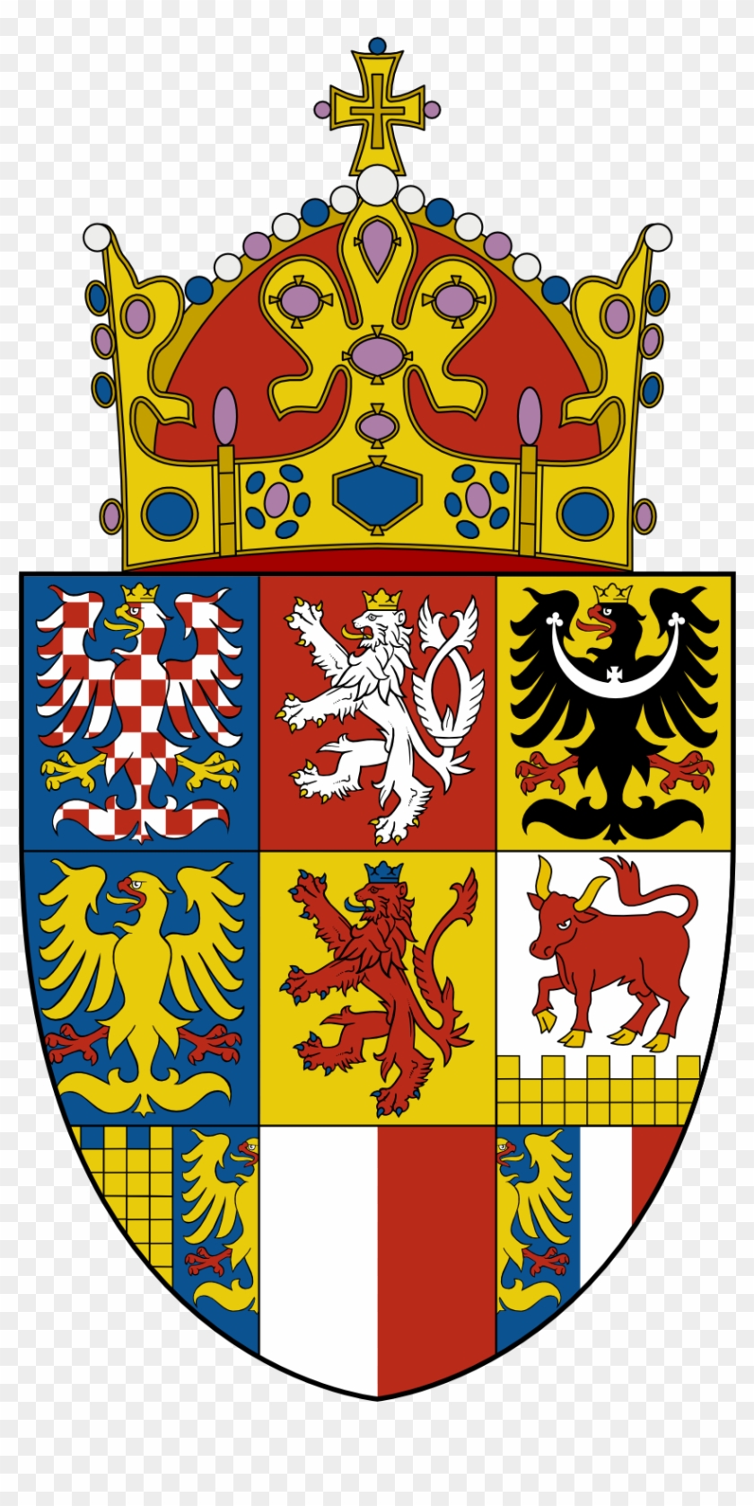 Kingdom Of Bohemia Coa By Followbywhiterabbit Kingdom - Moravia Coat Of Arms Sticker (oval) #1422684