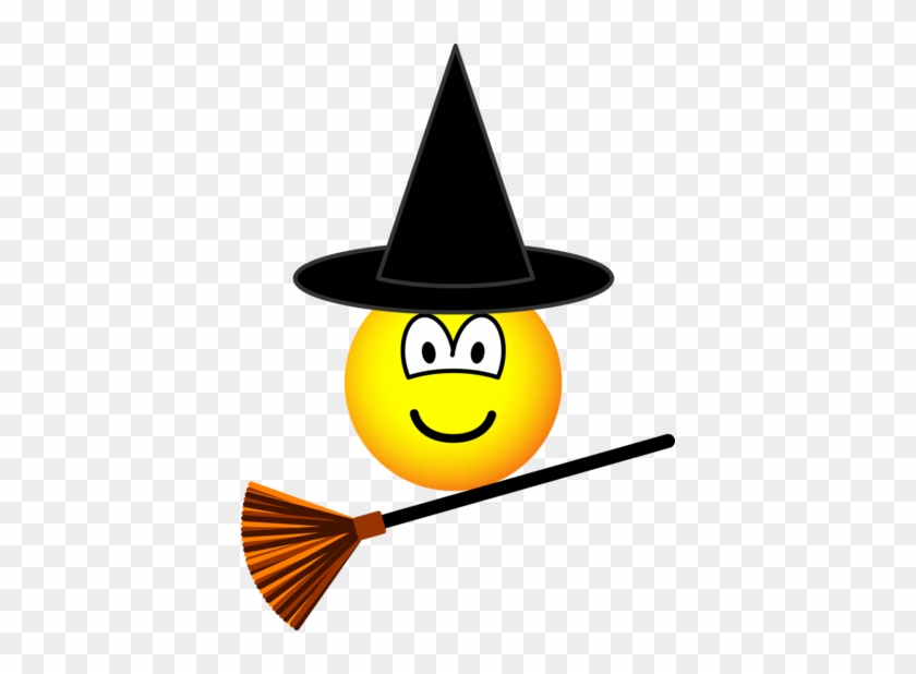 Witch Flying Emoticon Broomstick - Witch Emoticon #1422907