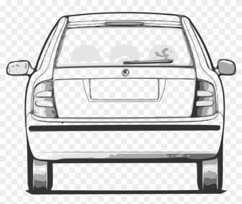 All Photo Png Clipart - Car From Behind Drawing #1423094