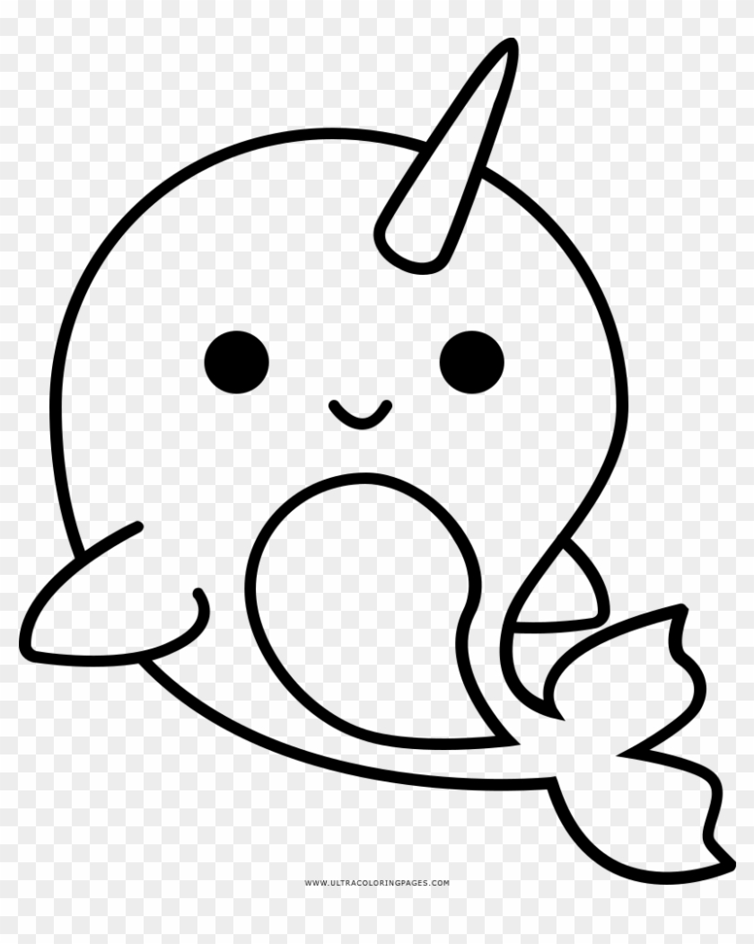 Narwhal Coloring Page On Free Pages For Children Infusr - Baby Narwhal Coloring Pages #1423103