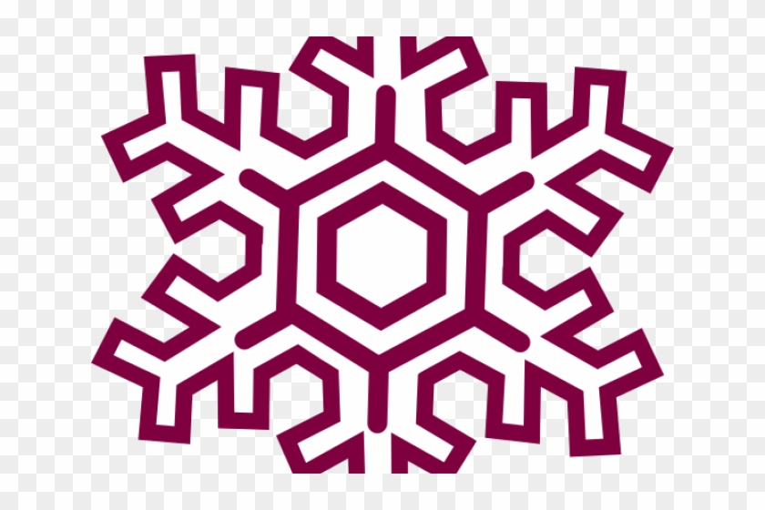 Snowflake Clipart Burgundy - Red Snowflake Transparent Background #1423119