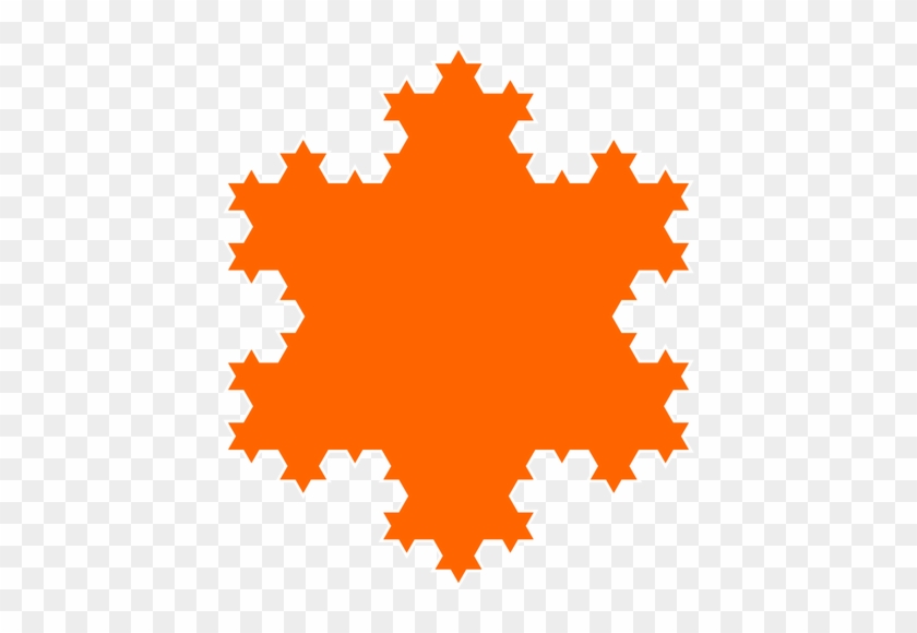 Snowflake Clipart Orange - Flocon De Von Koch #1423120