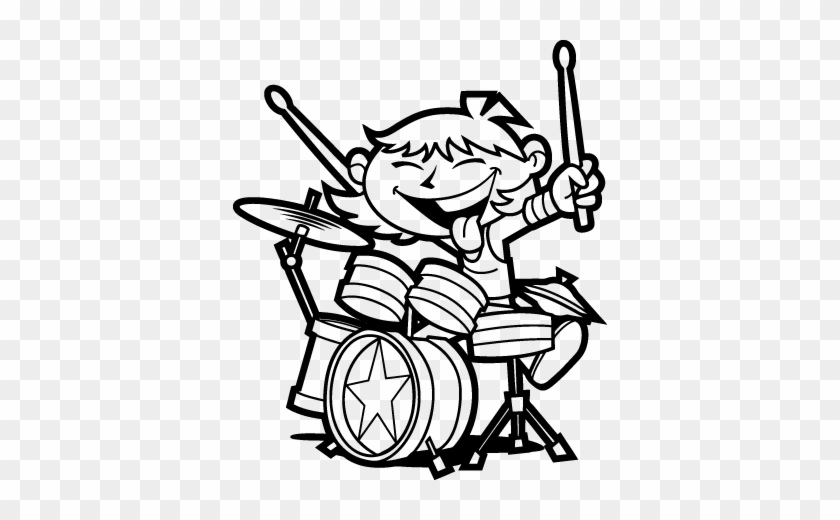Drawing Drums Kid - Viniles Para Baterias #1423190