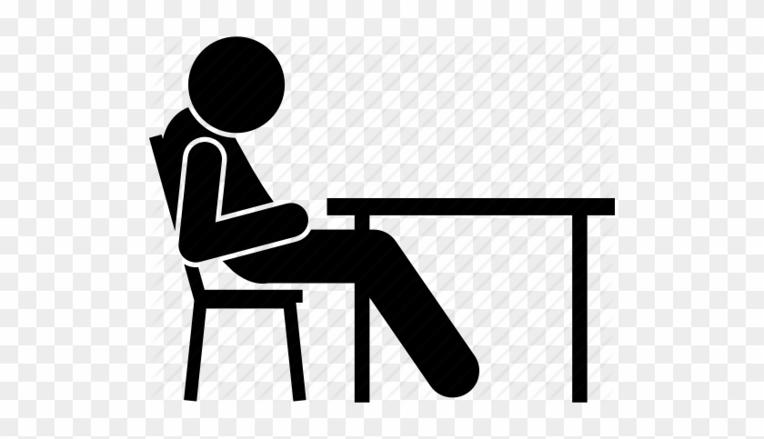 Clipart Black And White People Sitting Png Good An - Table #1423208