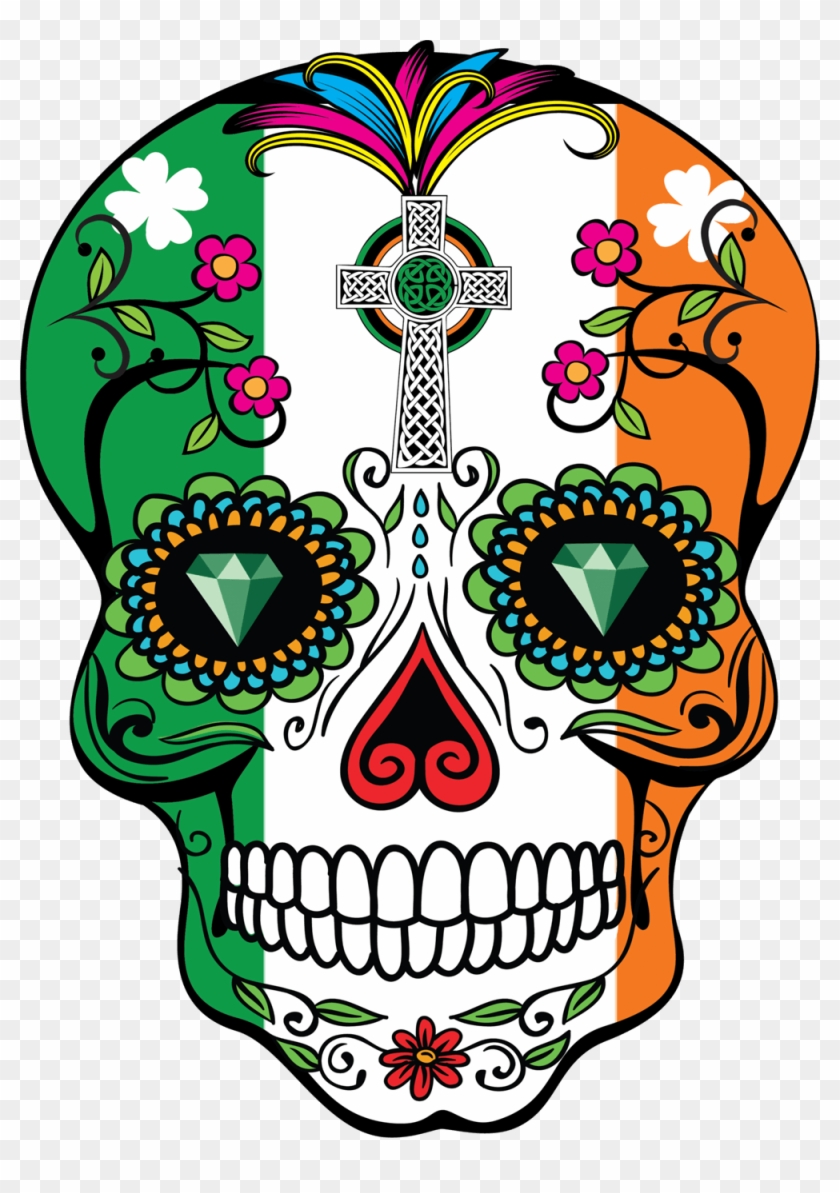 Clipart Freeuse Library Sugar Skulls And Of Ireland - Calavera #1423361