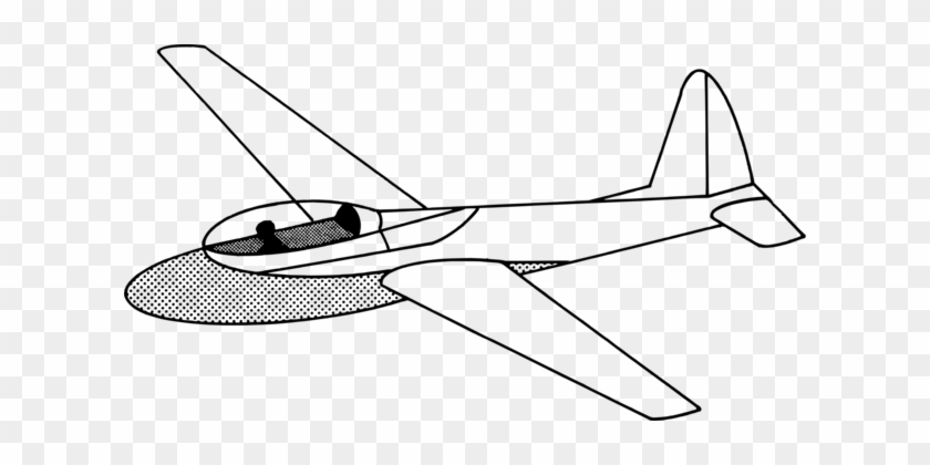 Airplane Glider Drawing Line Art Computer Icons - Glider Plane Clipart #1423739