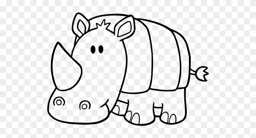 Coloriage Dun Adorable B B Rhinoc Ros - Rinoceronte Animada Para Colorear #1423842
