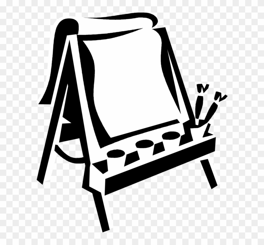 Vector Illustration Of Artist's Easel For Supporting - Мольберт Вектор Пнг #1424223