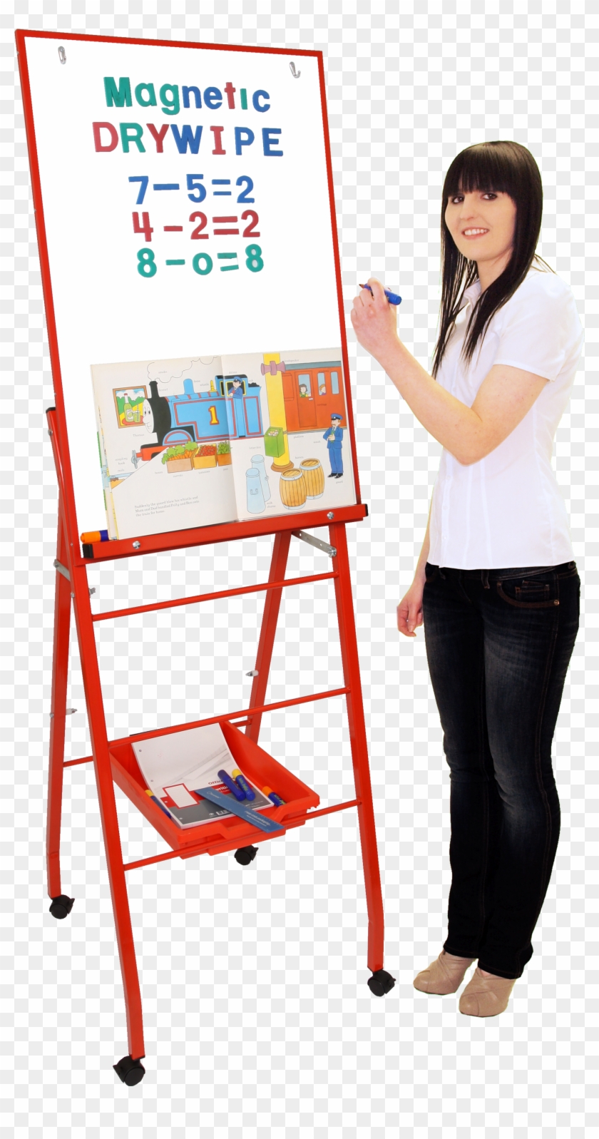 Single Boarded Mobile 'a-frame' Easel 'portrait Style' - Youngstart Height Adjustable Mobile Whiteboard Easel #1424225
