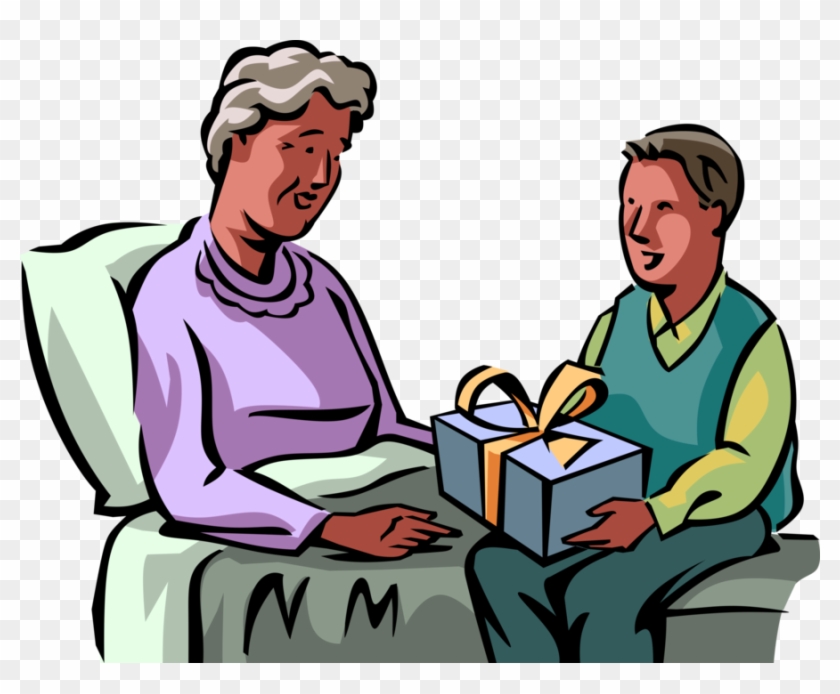 Png Stock Hospitalized Elderly Senior Citizen Vector - Boy With His Grandmother #1424233