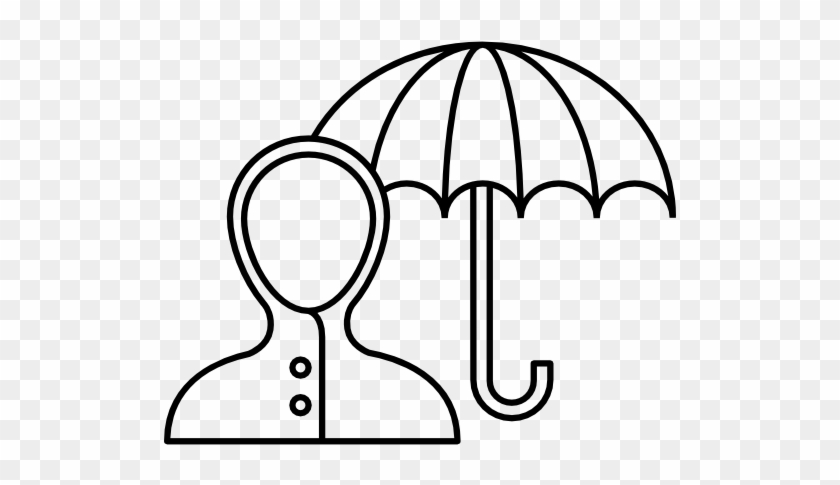Umbrella Rainy Rain Weather Graphic Transparent Library - Raincoat And Umbrella Drawing #1425287