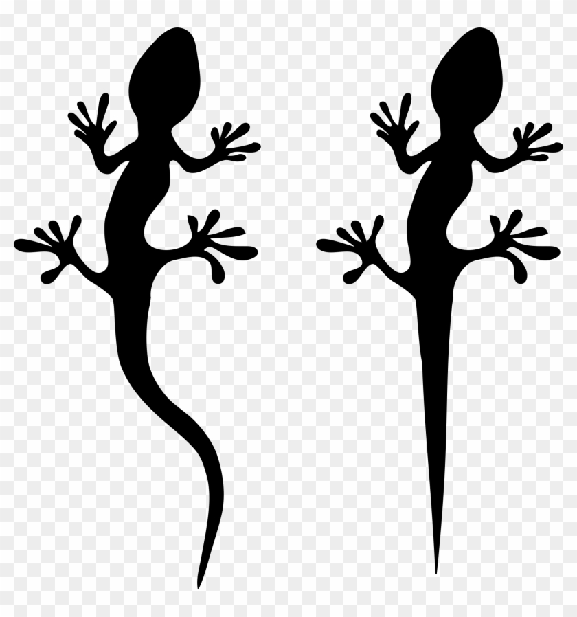 Great Clip Art Black And Lizards - Lizards Cartoon Black And White #1425599