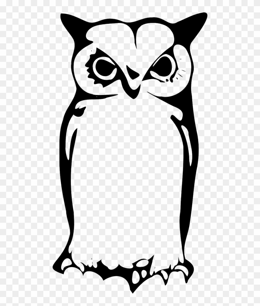 Owl Silhouette Bird Drawing Line Art - Tato Burung Hantu Tribal #1425747