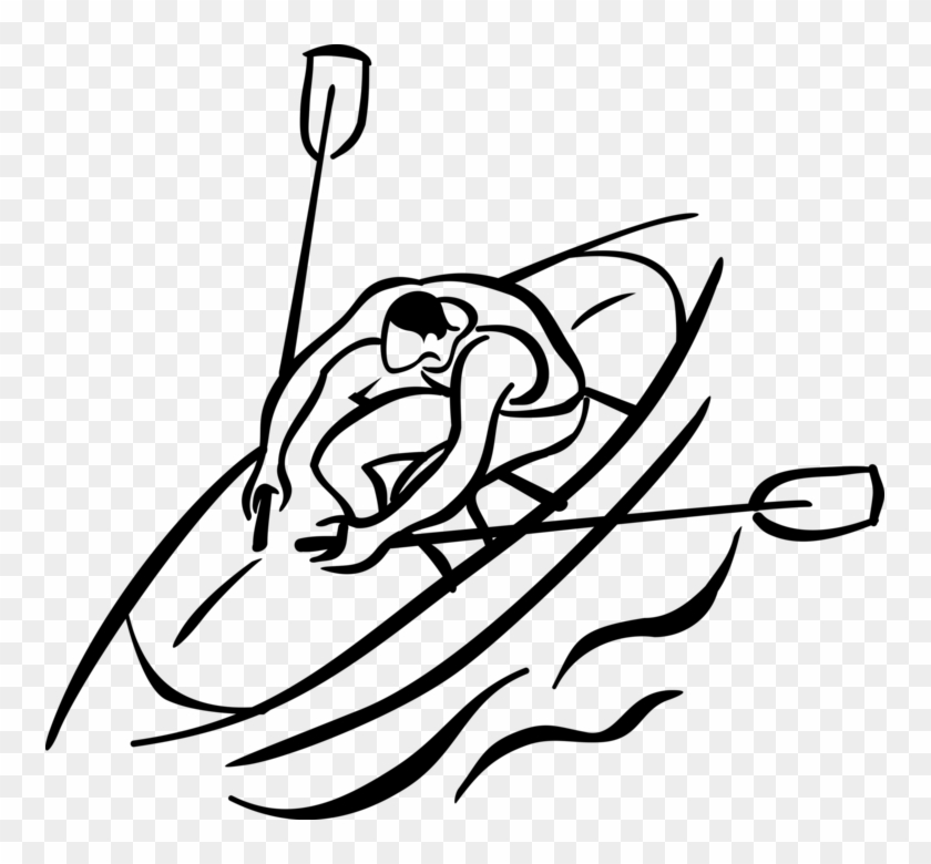Clip Art Free Rowboat Or Row Boat With Oars - Rowing #1425915
