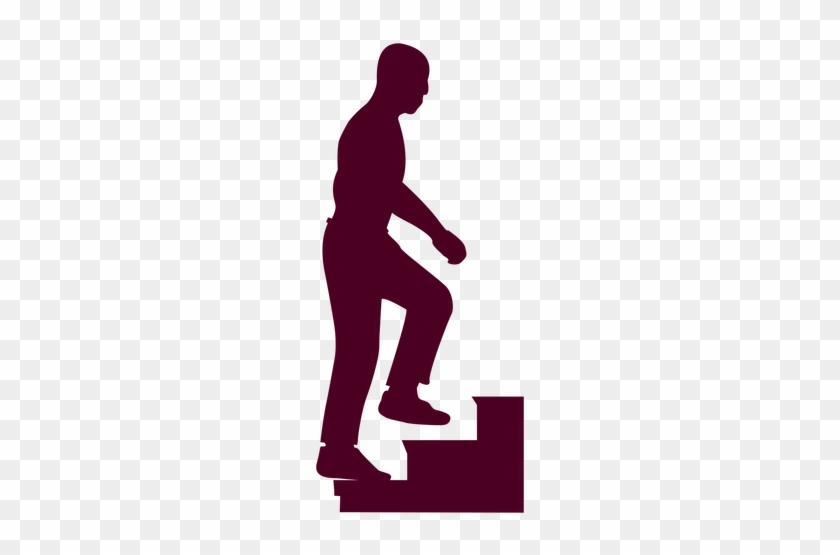 Vector Royalty Free Library Png Cool Upstairs Icon - Person Climbing Stairs Silhouette #1425947
