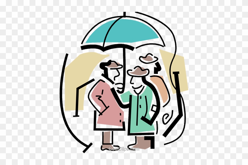 People Standing Under An Umbrella Royalty Free Vector - People Standing Under An Umbrella Royalty Free Vector #1426198