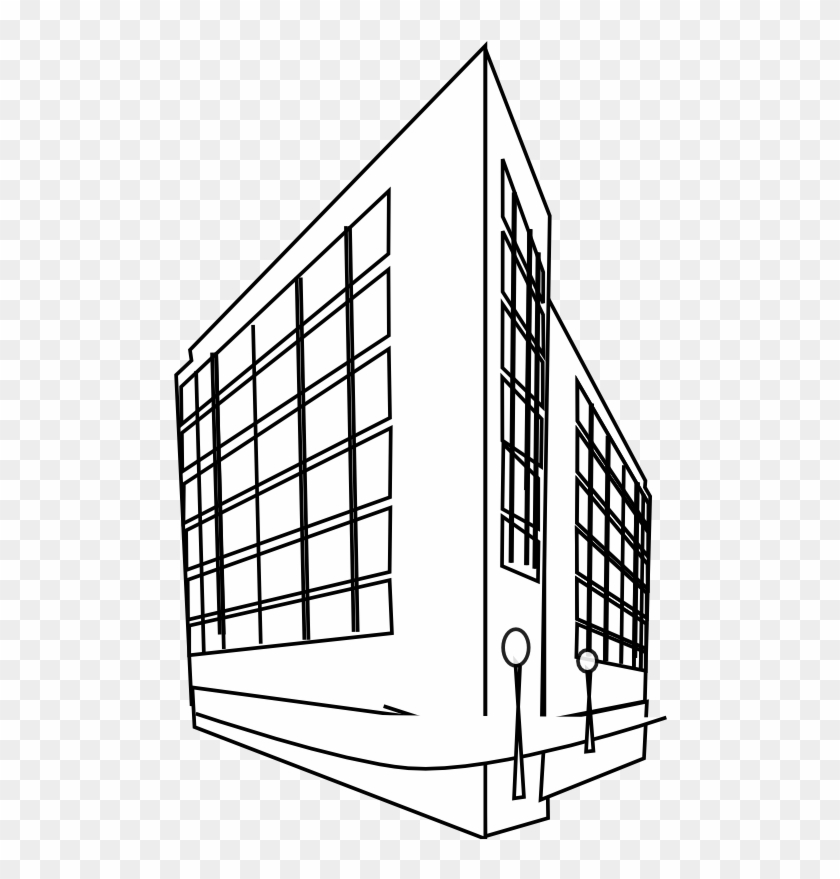 Alloy Commercial Building Black White Clipartist Net - Office Building Clipart Png #1426224