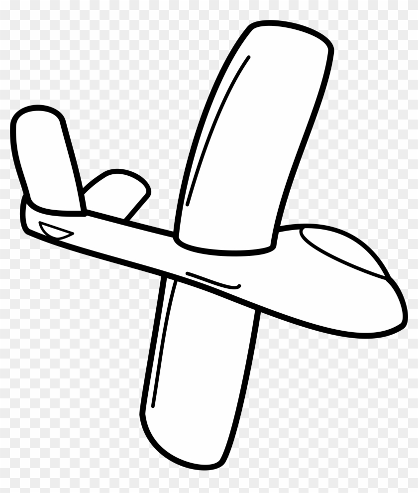 Cartoon Glider Bottom Side By @lhabc, A Cartoon Style - Outline Of A Glider #1426269