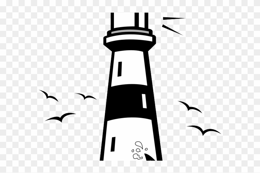 House Clipart Lights - Lighthouse Black And White Clipart #1426316
