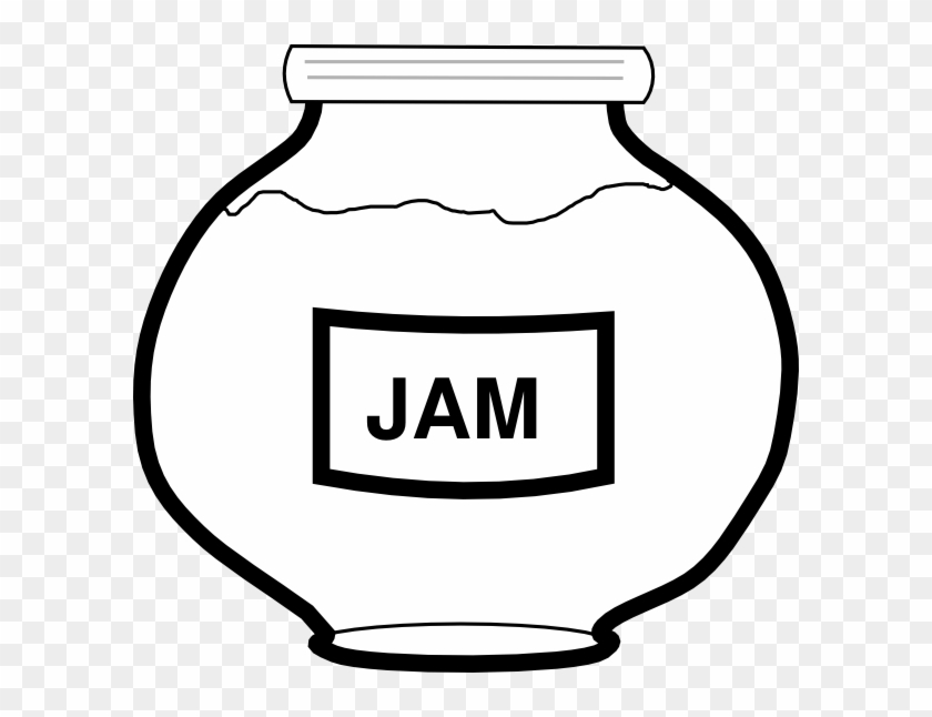 Jelly Jello Outline Clip Art At Clker Com - Jam Jar Clipart Black And White #1426545