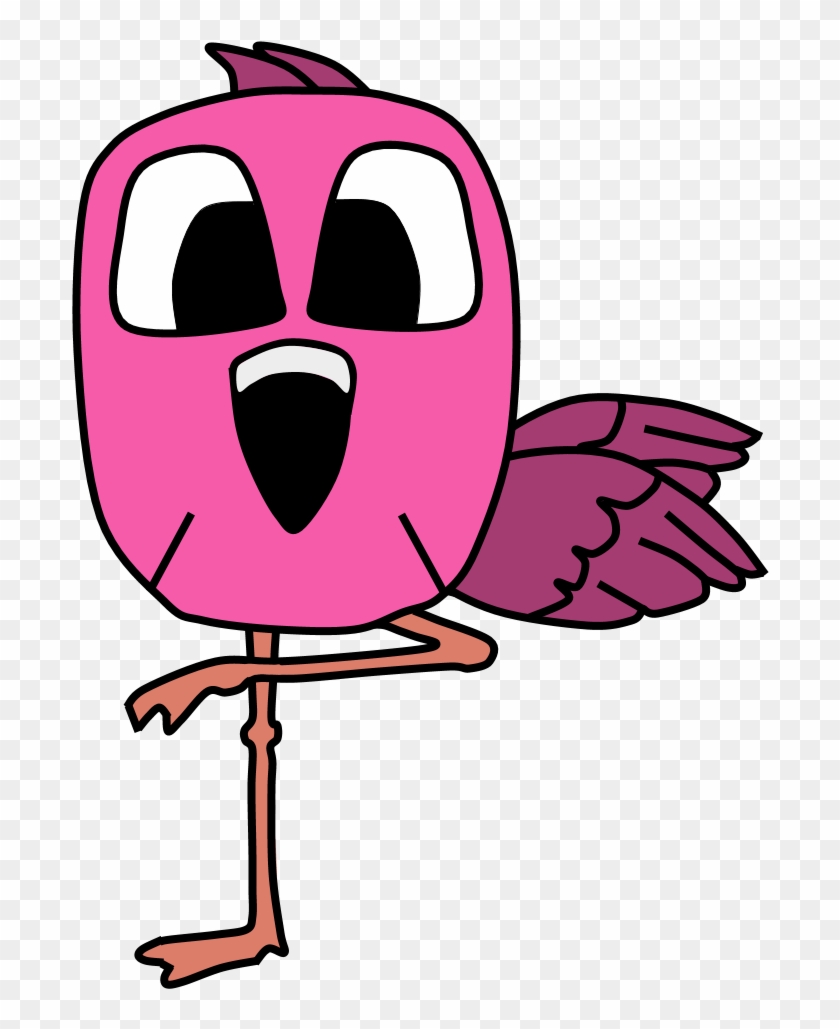 Flamingo, Big Eyes, Cartoon Animal - Cartoon #1426604