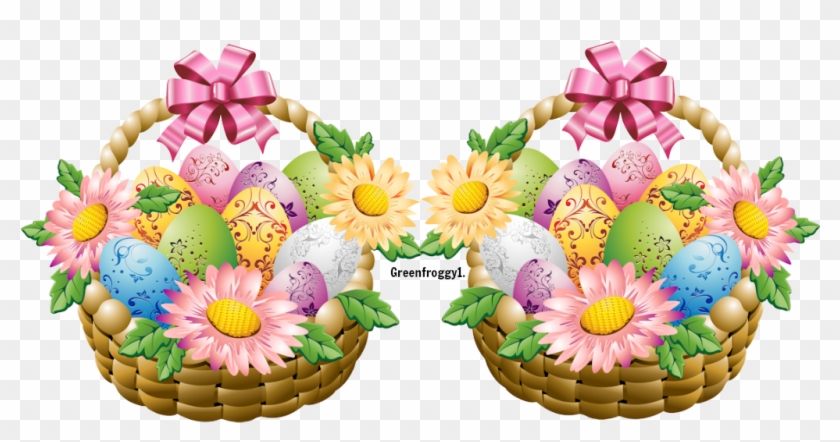 Divider Clipart Easter - Osterei-korb Mit Blumen Karte #1426780