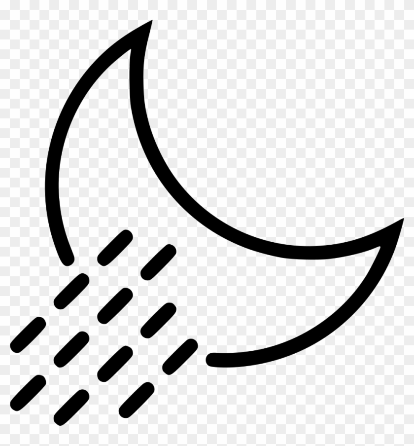 Nighttime Rain Comments - Moon Outline Png #1426951