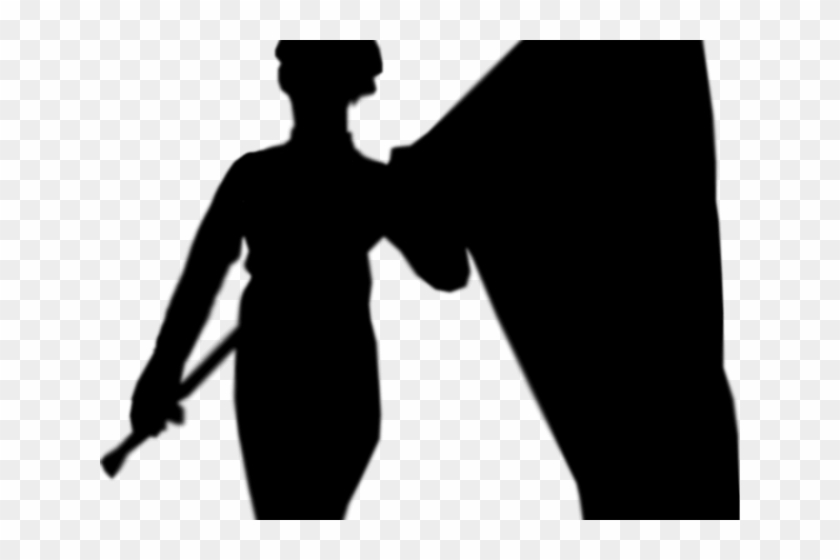 Drill Team Clipart - Male Color Guard Silhouette #1427040