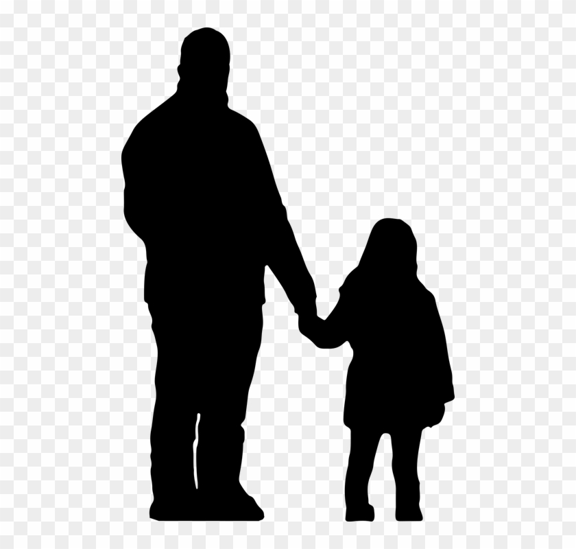 Father, Parent, Man, Male, Girl, Female - Father And Daughter Silhouette #1427047