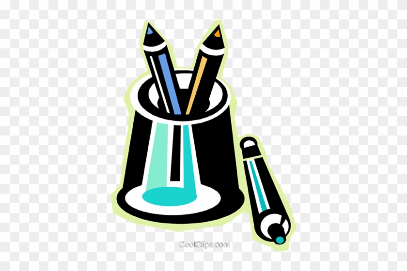 Pencil Holder With Colored Pencils Royalty Free Vector - Message #1427418