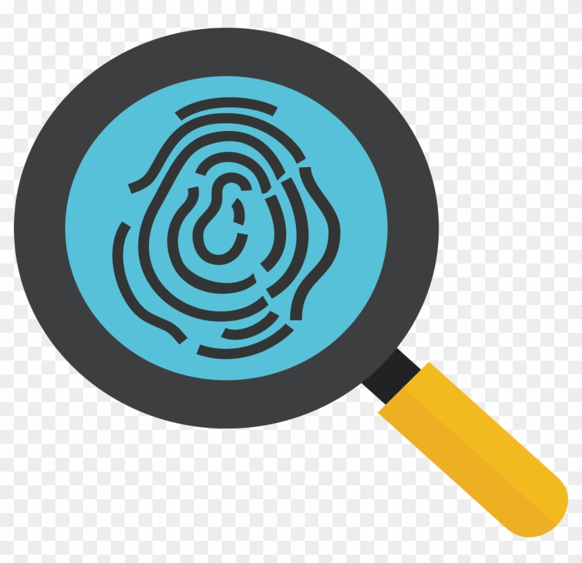 Black And White Library Icon Search Alignment Transprent - Fingerprint And Magnifying Glass #1427620
