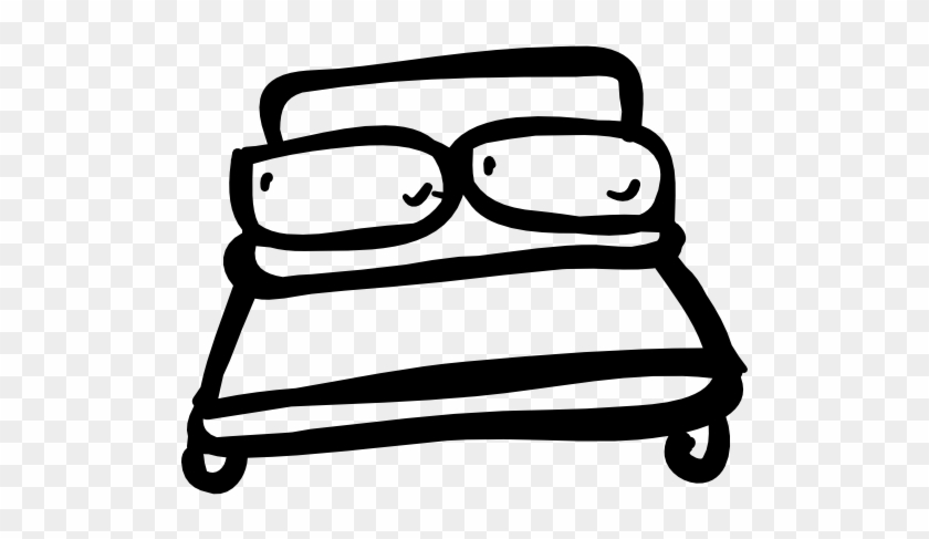 Clipart Black And White Stock Queen Bed Business Double - Hand Drawn Bed Icon #1427917