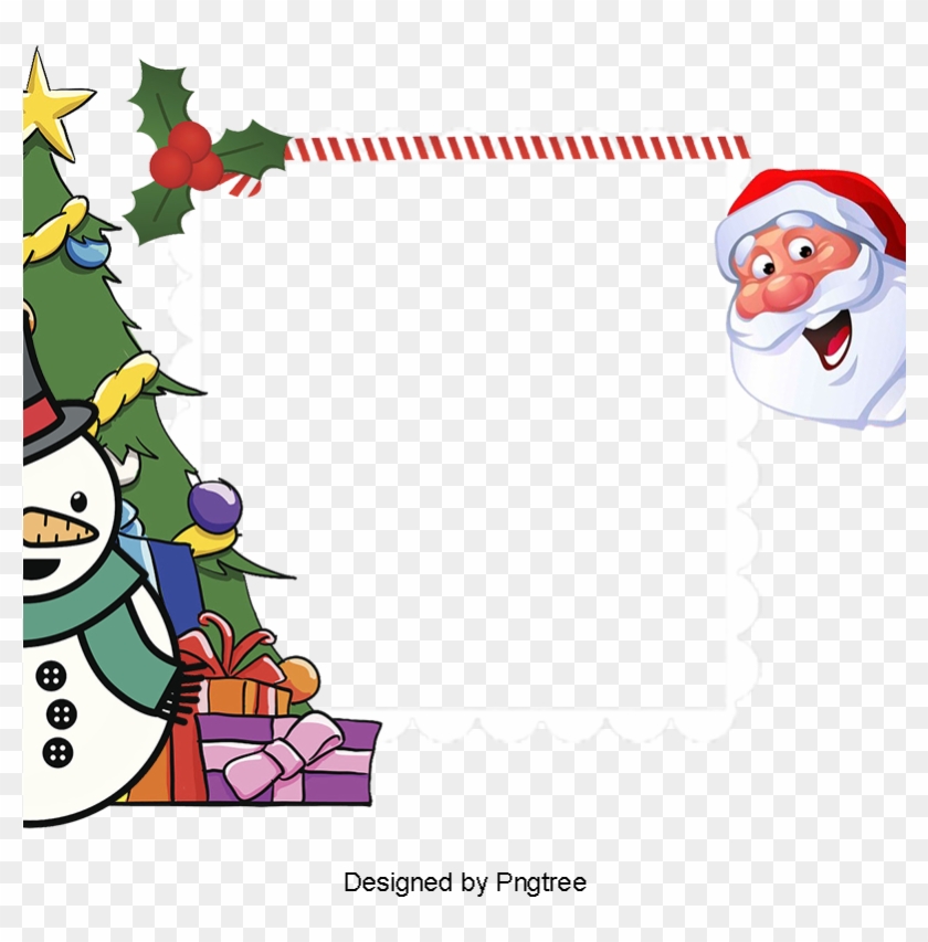 Christmas Border, Santa Claus, Snowman, Christmas Png - Moldura De Papai Noel #1428194