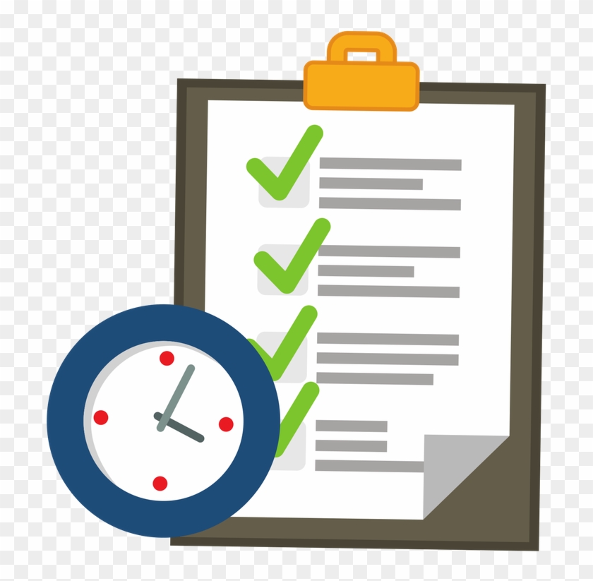 Icon Showing Clock And Inventory Checklist - Class Policies #1428269