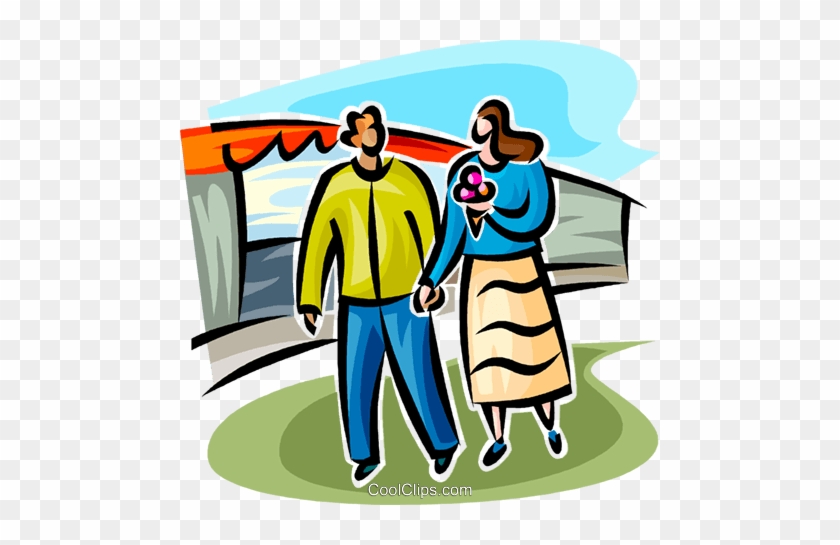 Couple On A Date Royalty Free Vector Clip Art Illustration - Cartoon #1428404