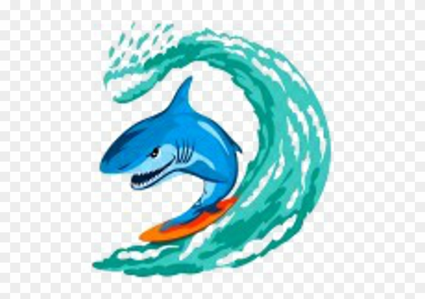 Cartoon Shark Cute Transparent Background Clipart Shark - Sharks In Waves Cartoons #1428579