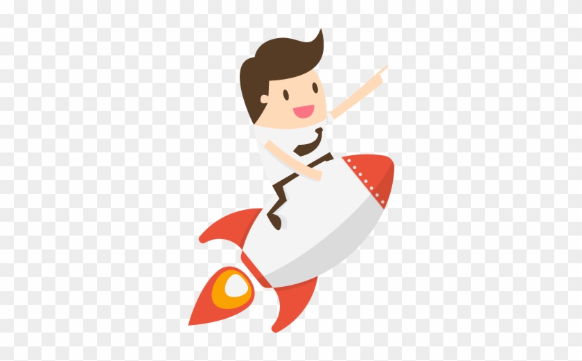Start Your Free 30-day Trial - Man On Rocket Vector #1428890