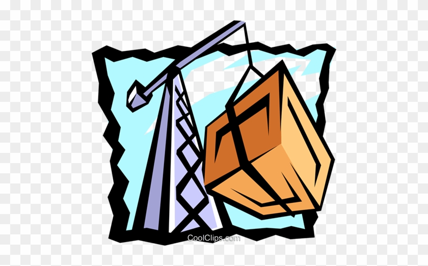 Crane With Cargo Royalty Free Vector Clip Art Illustration - Risk #1428946