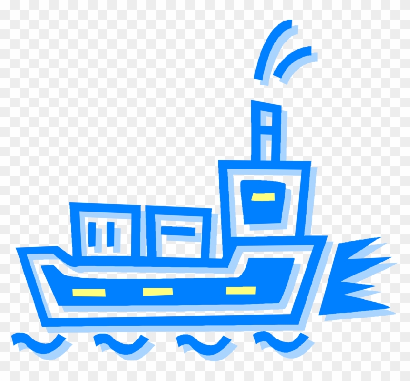 Cargo Ship Royalty Free Vector Clip Art Illustration - Cargo Ship Royalty Free Vector Clip Art Illustration #1428957