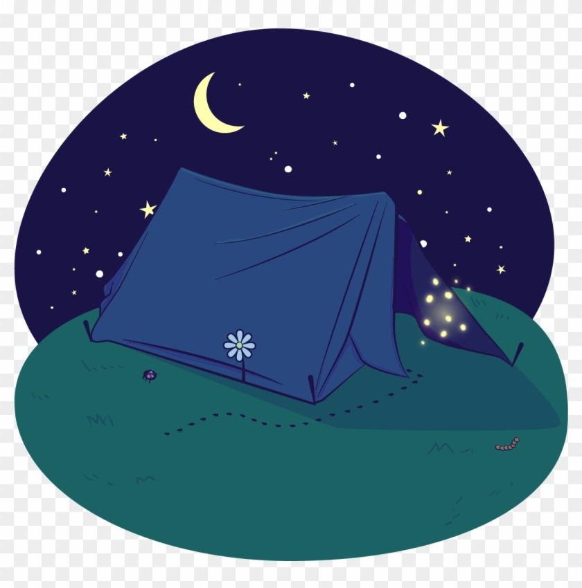 Tent Illustration Outdoors Transprent - Night Camping Png #1429113