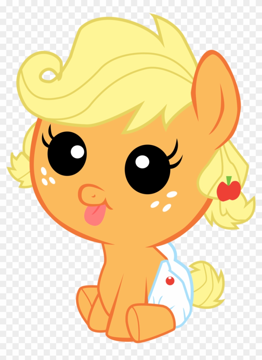 Adorable Baby Applejack - Little Pony Bebe Png #1429319