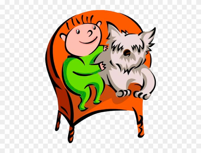 Free Cat Dog On Sofa Clipart 1 Clip Art - Dog #1429432