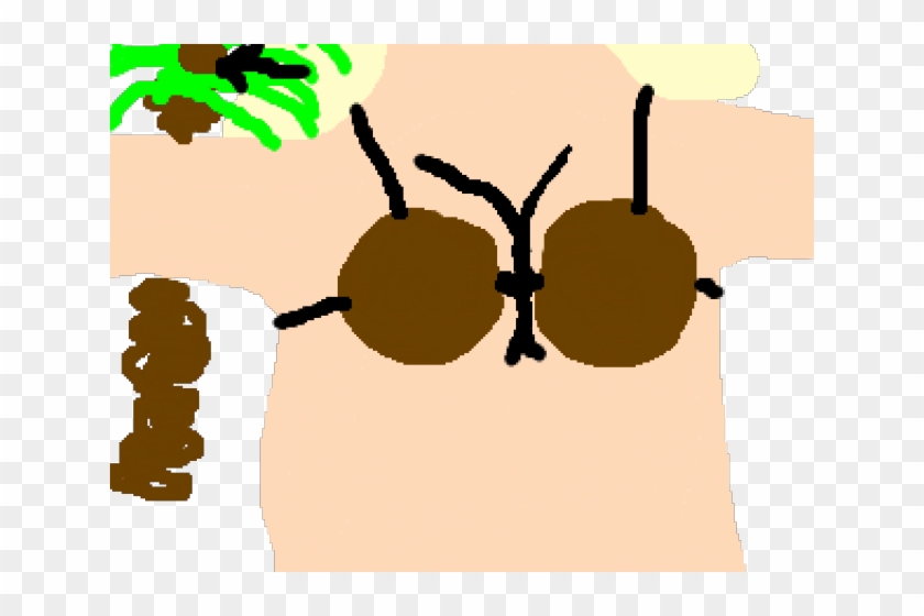 Coconut Clipart Coconut Bra - Cartoon Coconut Bra - Free