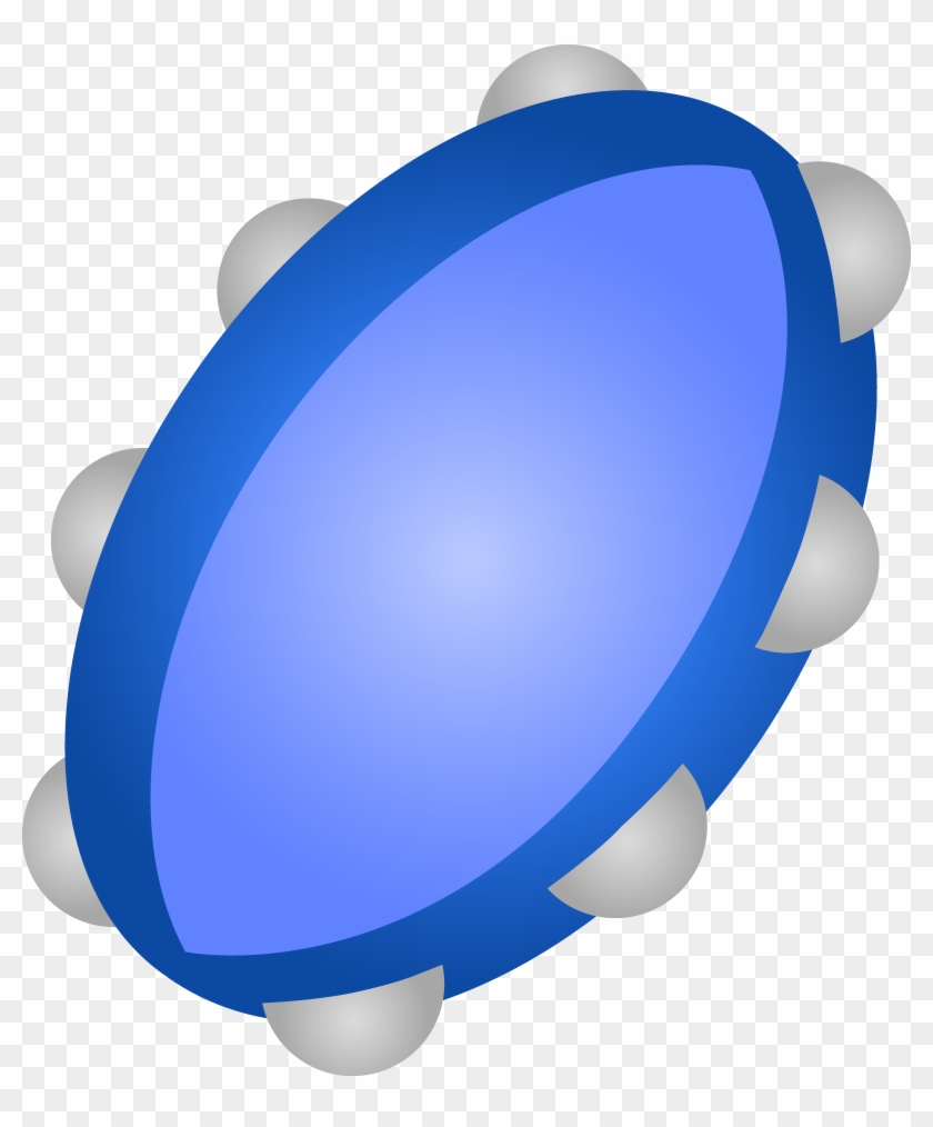 Blue Free Clip - Blue Tambourine Clipart #1429543