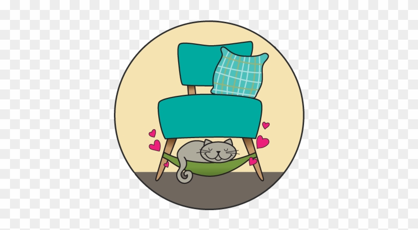 The Cat Crib Is A Space Saving Cat Hammock, Designed - Cat Under The Chair Cartoon #1429544
