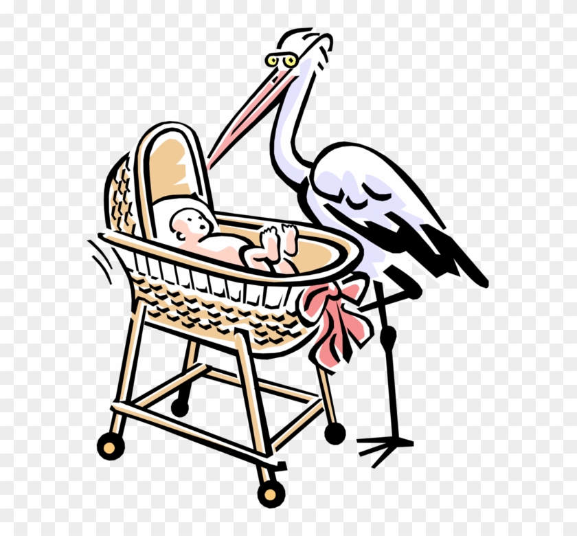 Crib Drawing Vector Clip Stock - Baby Crib Cartoon #1429549