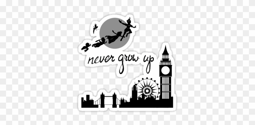 Banner Stock Boy Svg Never Grow Up - Peter Pan London Wall Sticker #1429555